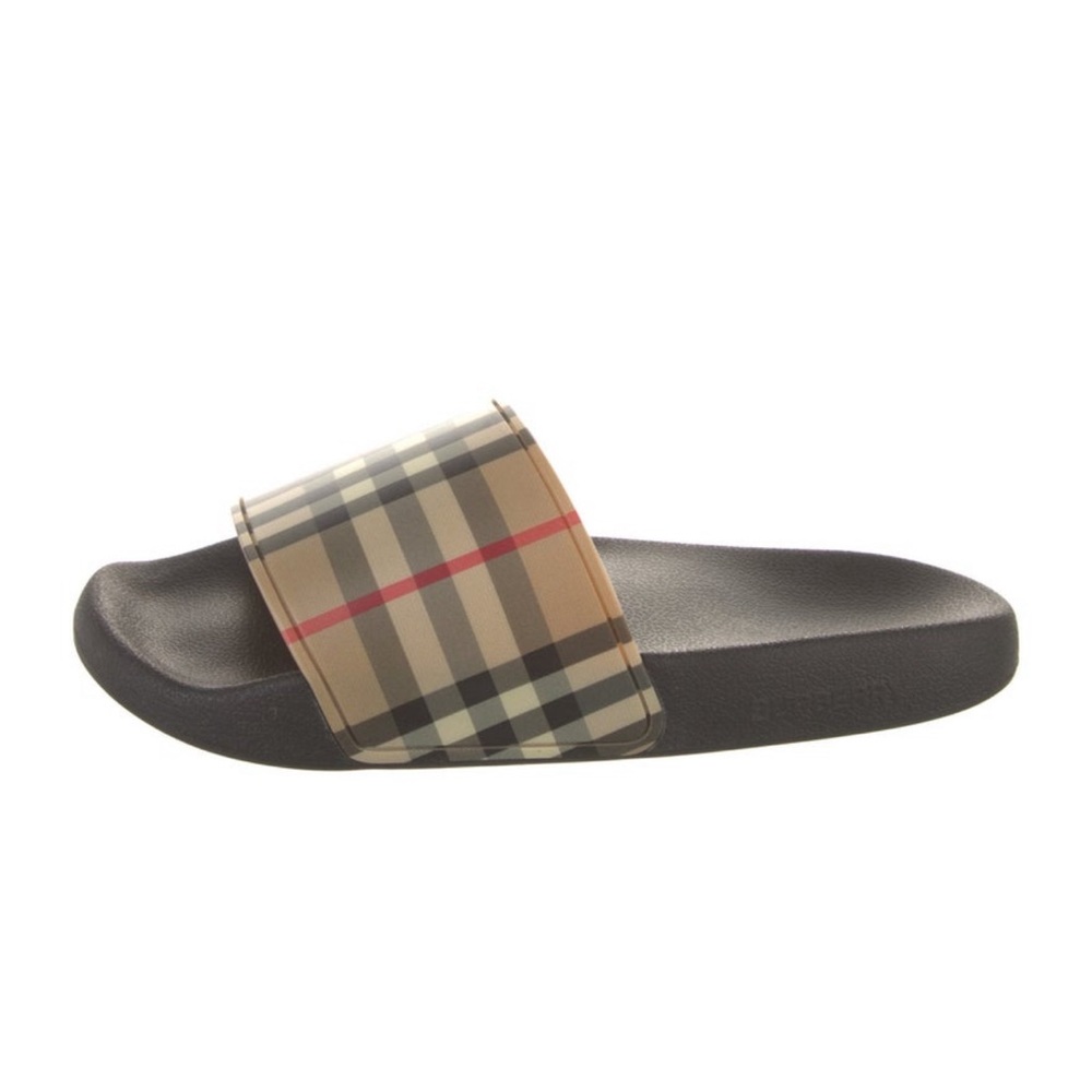 Burberry plaid print rubber slides. - Picture 3 of 5